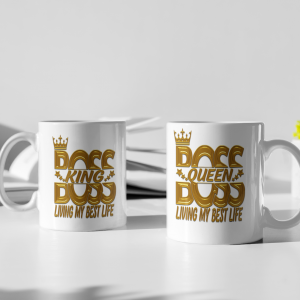 Boss King Boss Queen mug set